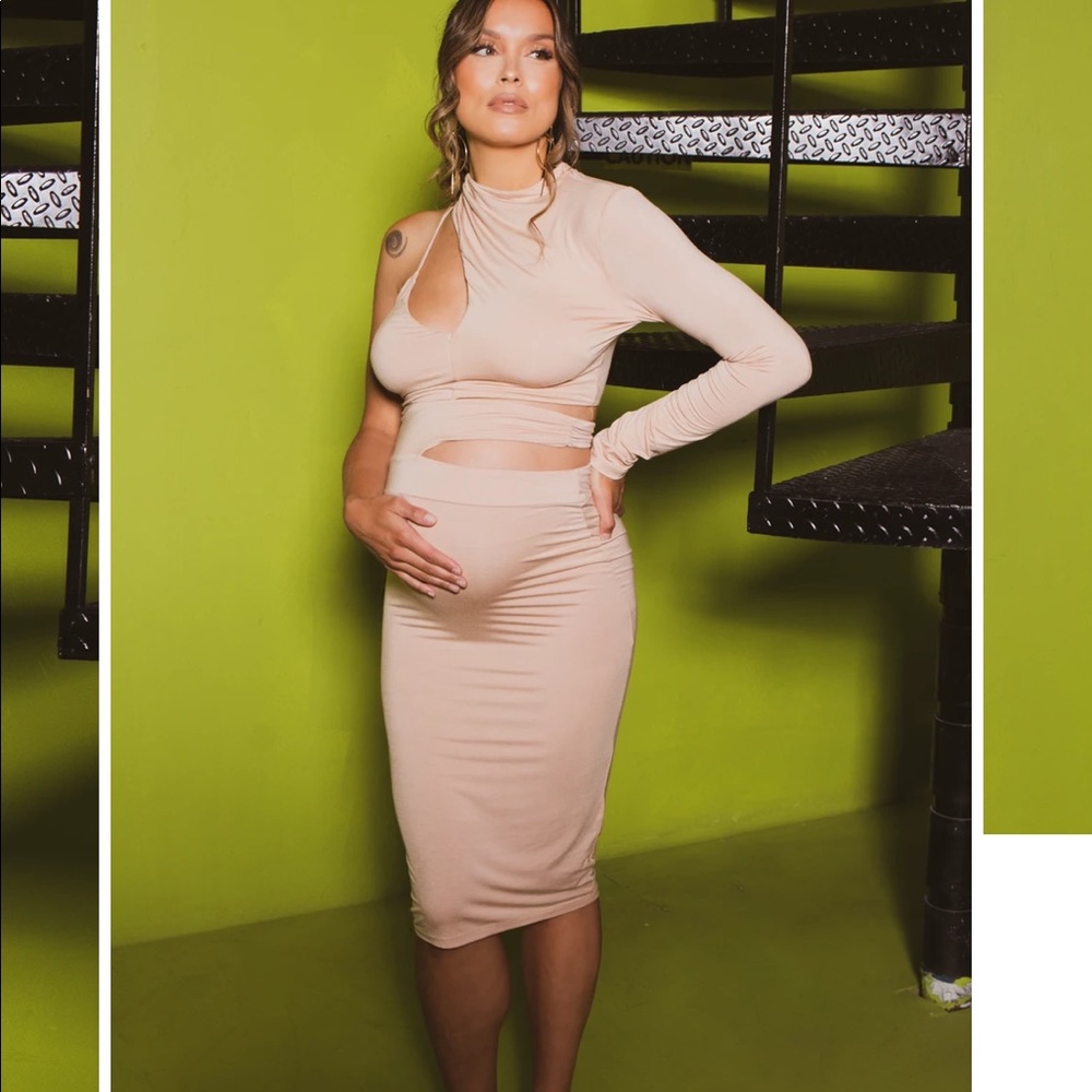 Beautiful Almond Maternity Dress
